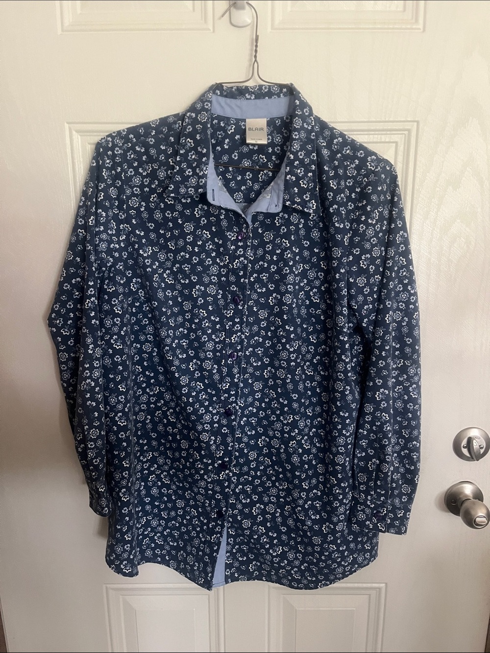 Blair Navy Blue Floral Button-Front Shirt